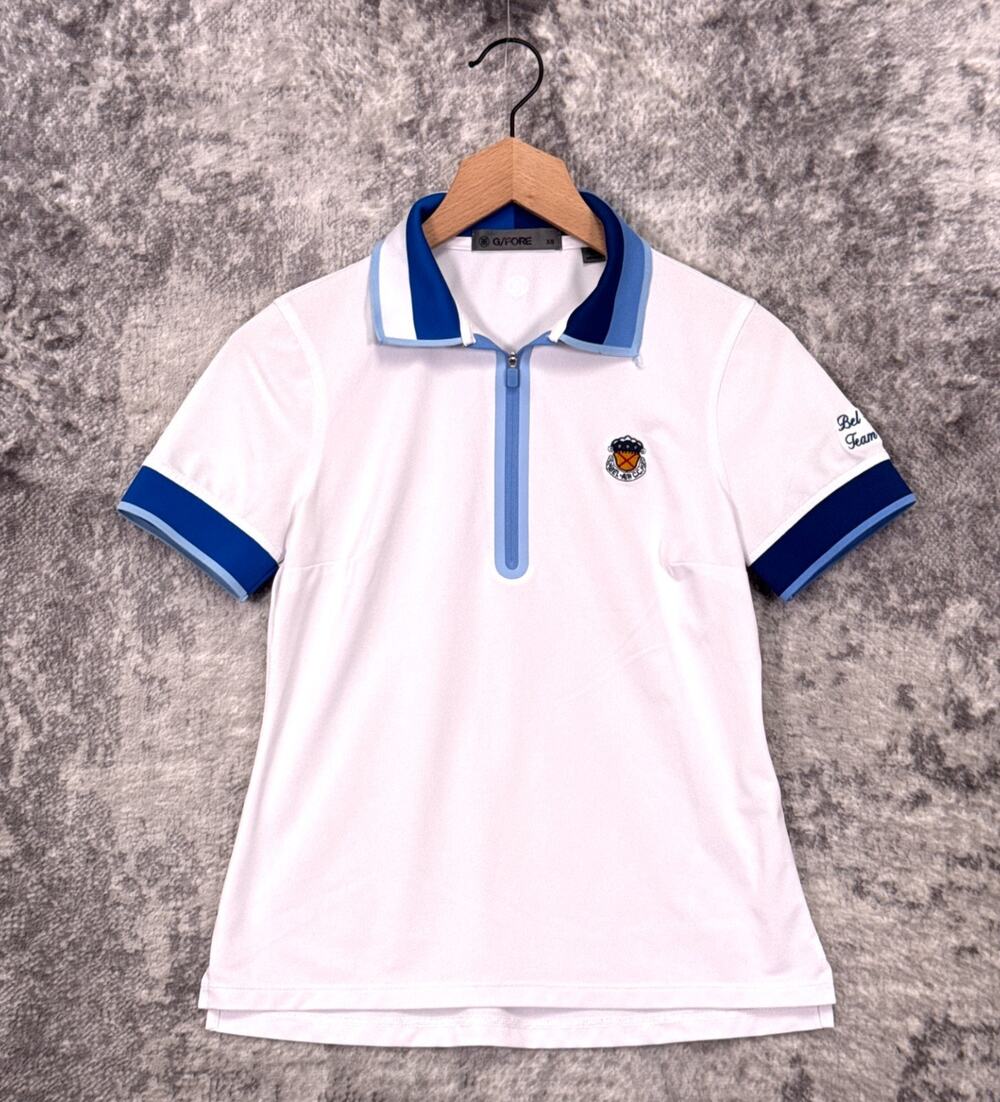 G/FORE Polo Shirt XS Womens Bel Air Country Club Golf Contrast Zip Tech Pique